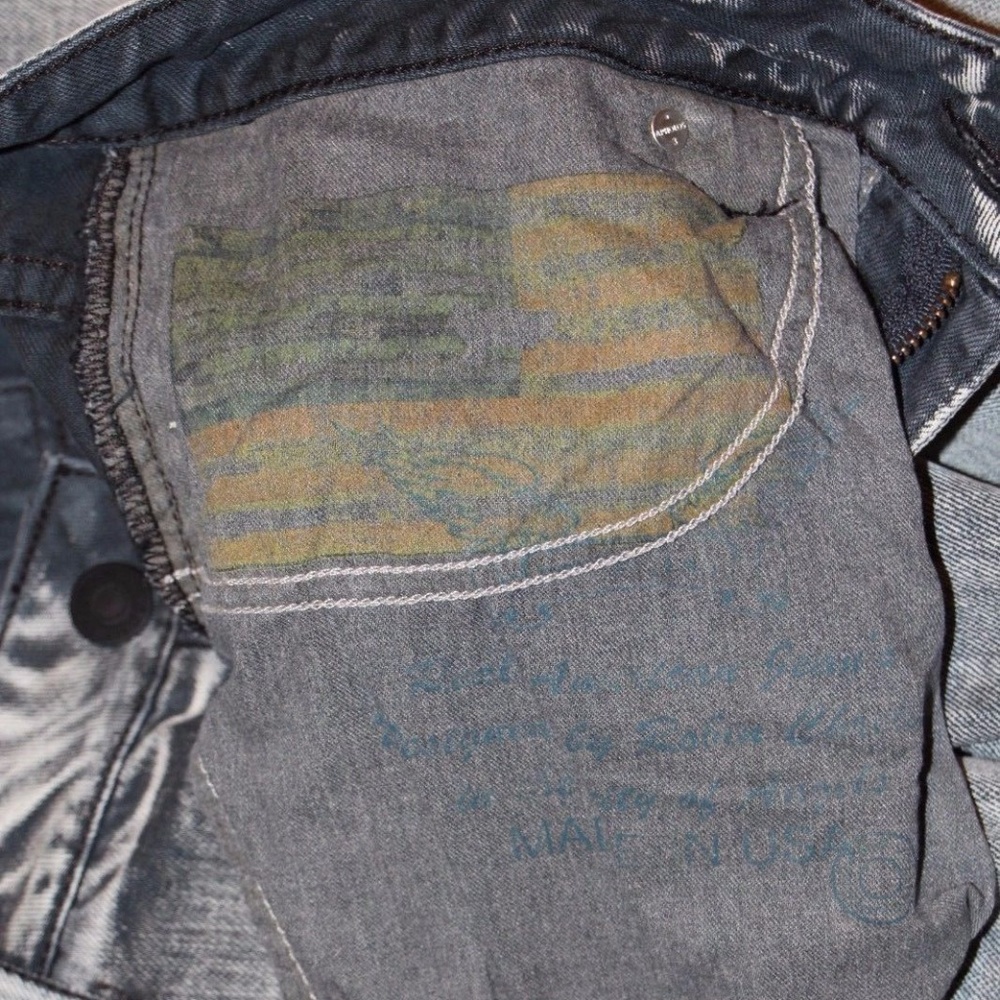 New Men ROBIN'S JEAN Straight Leg Jeans -Long Flap - Picture 7 of 8